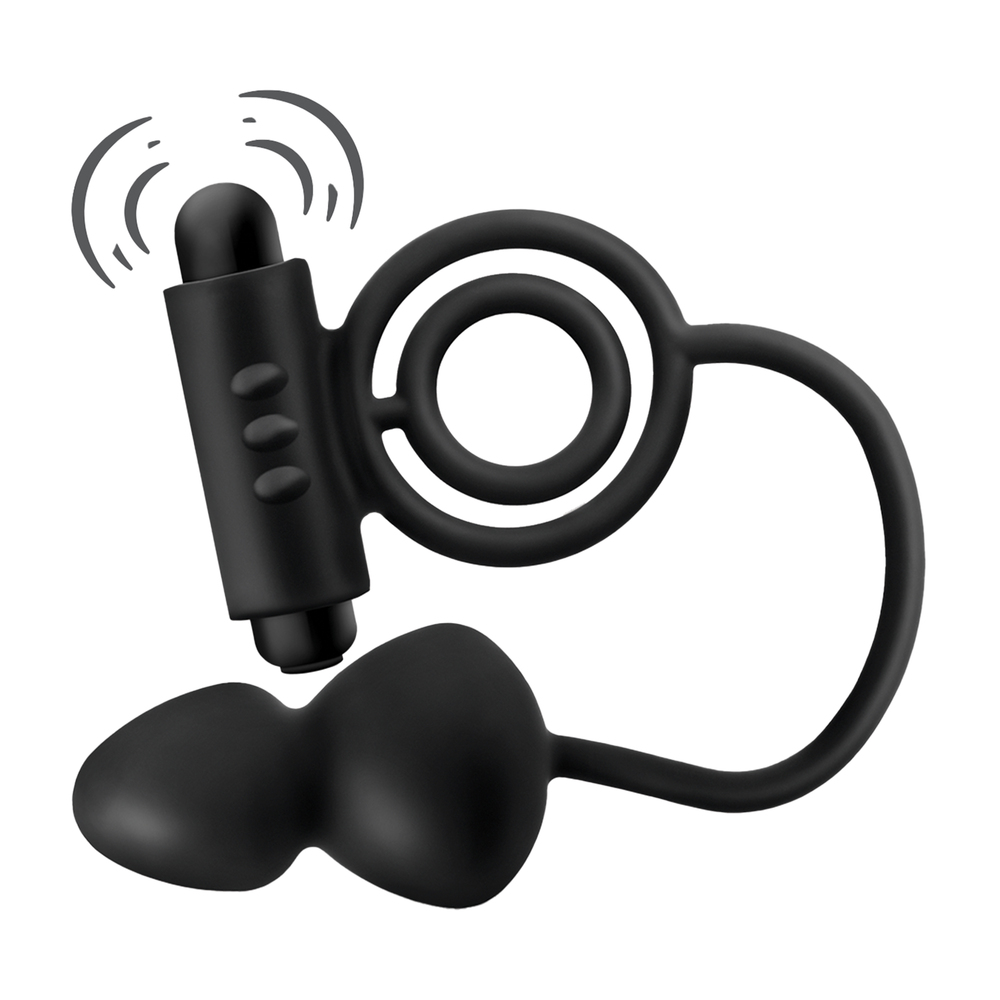 Anal Adventures Platinum Plug With Vibrating Cock Ring Bondagebox