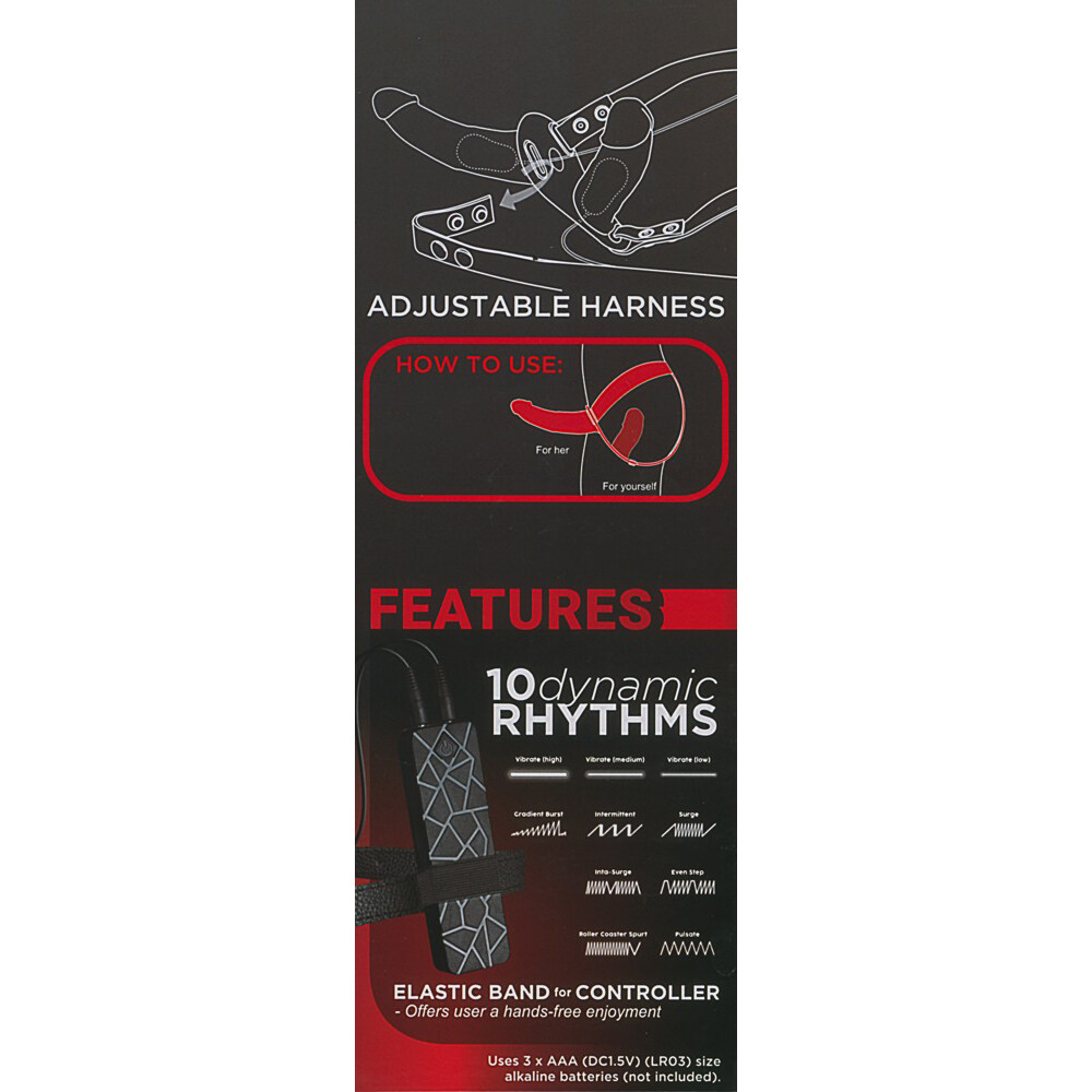 Double Thruster Vibrating Double Ended Dildo With Harness Bondagebox