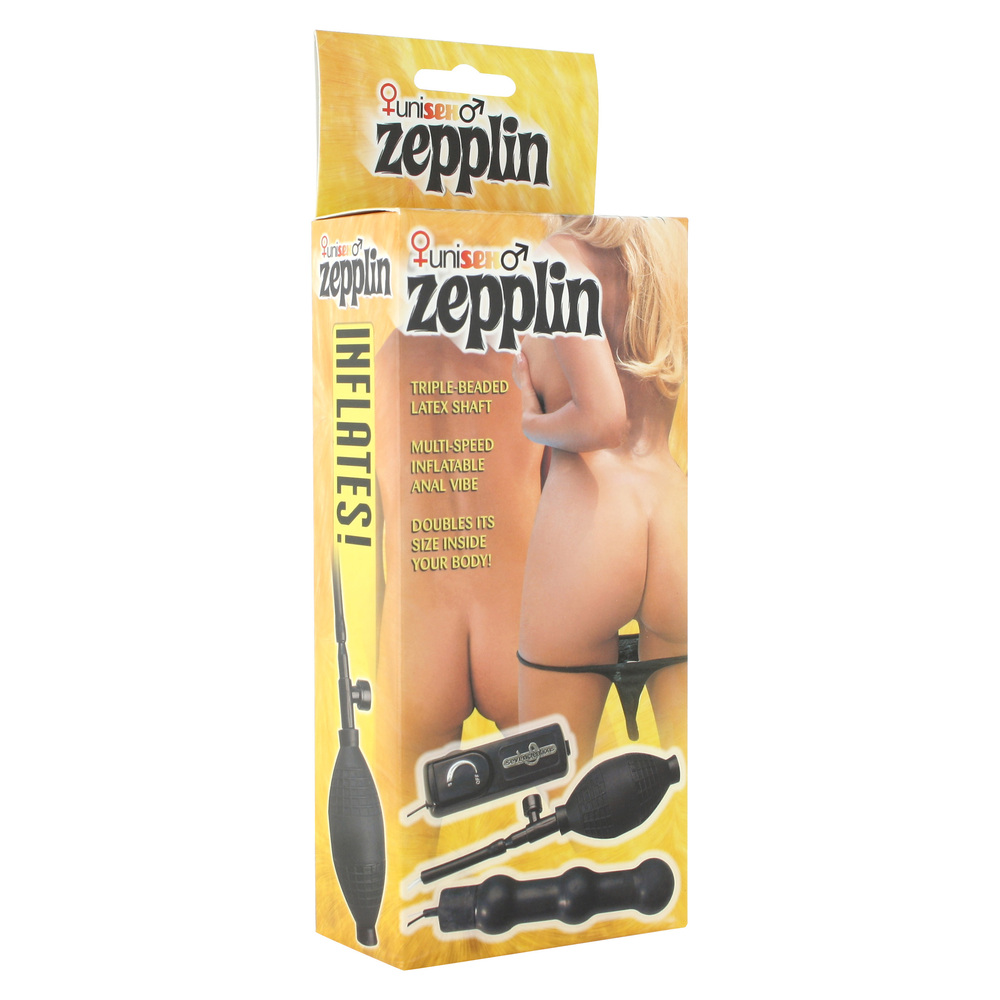 Zepplin Unisex Inflatable Vibrating Anal Wand Black BondageBox