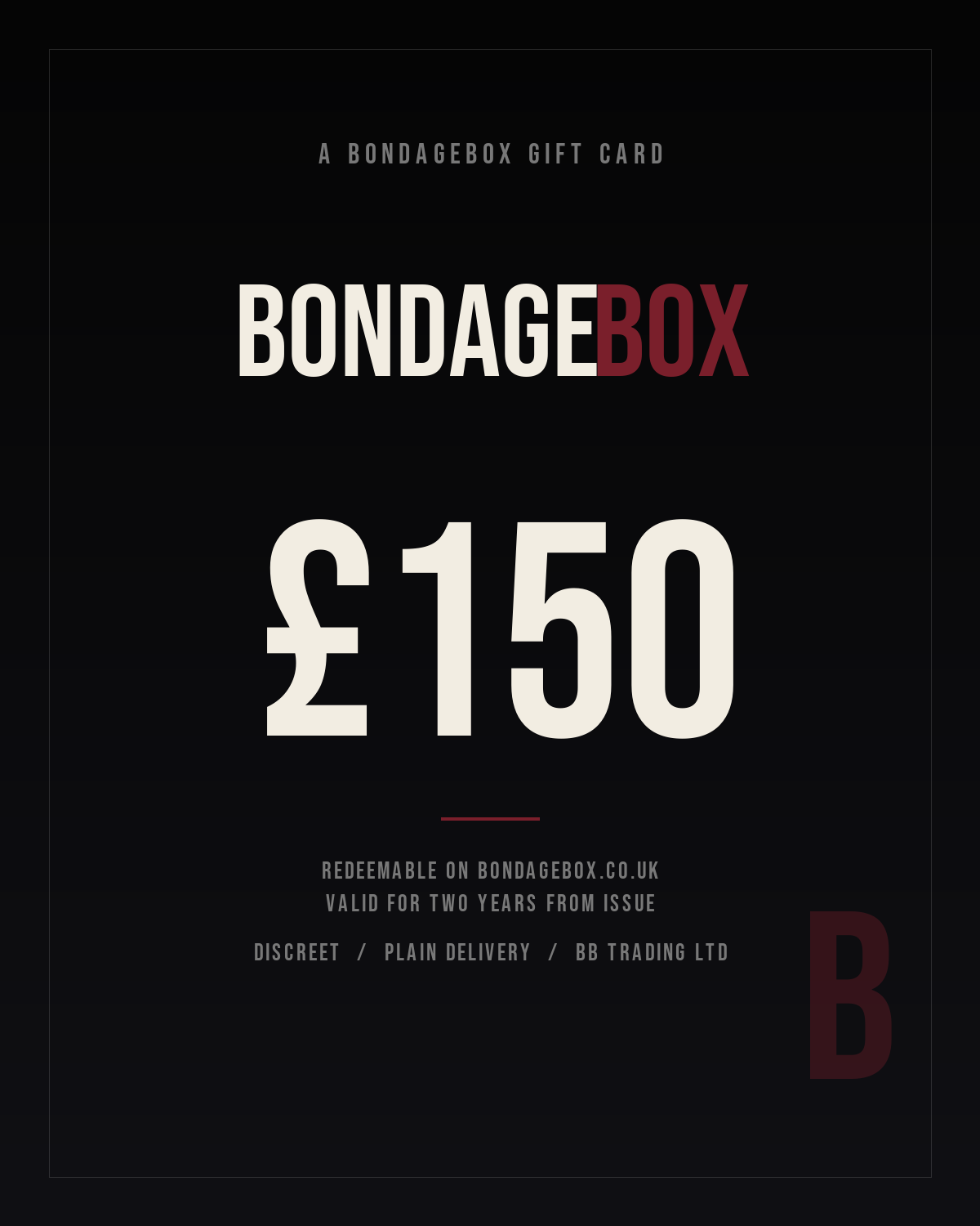 BondageBox Gift Card · £150