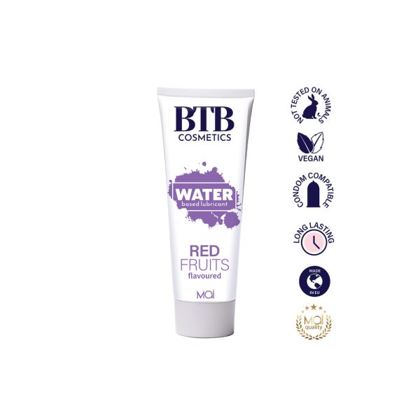 BTB Red Fruits Flavoured Water Based Lubricant 100ml From Bondage Box UK