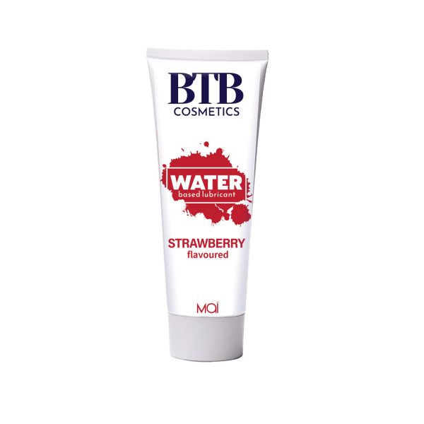 BTB Strawberry Flavoured Water Based Lubricant 100ml From Bondage Box UK