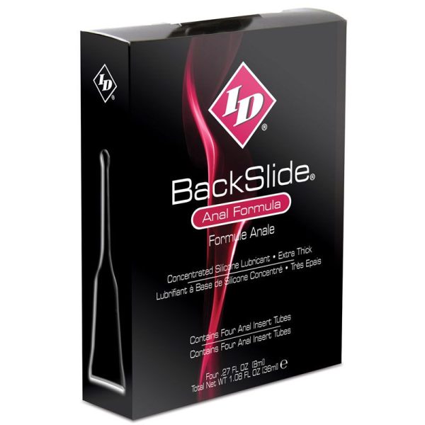 ID BackSlide Anal Formula Lubricant Insert Tubes 4 x 8ml From Bondage Box UK