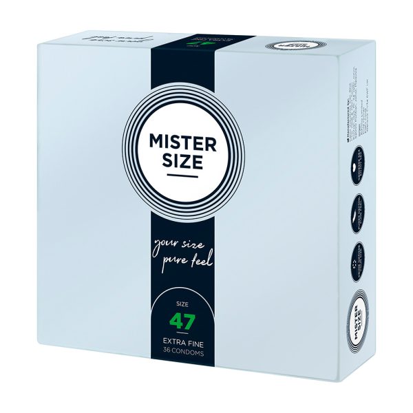Mister Size 47mm Your Size Pure Feel Condoms 36 Pack From Bondage Box UK