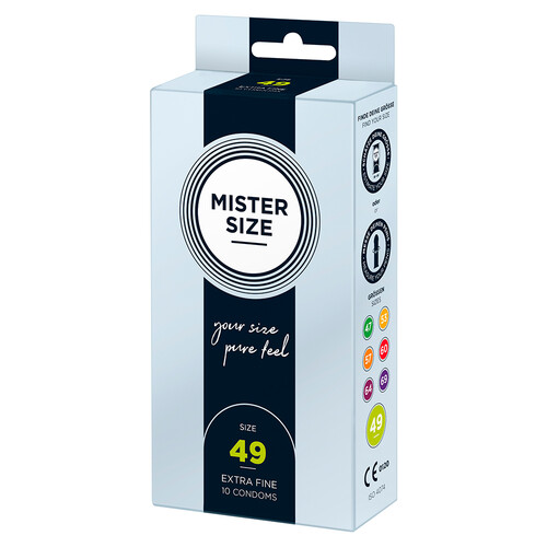 Mister Size 49mm Your Size Pure Feel Condoms 10 Pack From Bondage Box UK