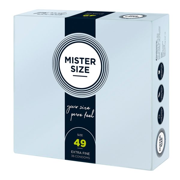 Mister Size 49mm Your Size Pure Feel Condoms 36 Pack From Bondage Box UK