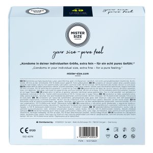 Mister Size 49mm Your Size Pure Feel Condoms 36 Pack From Bondage Box UK