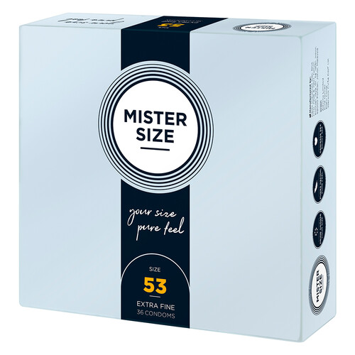 Mister Size 53mm Your Size Pure Feel Condoms 36 Pack From Bondage Box UK