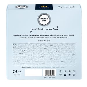 Mister Size 53mm Your Size Pure Feel Condoms 36 Pack From Bondage Box UK