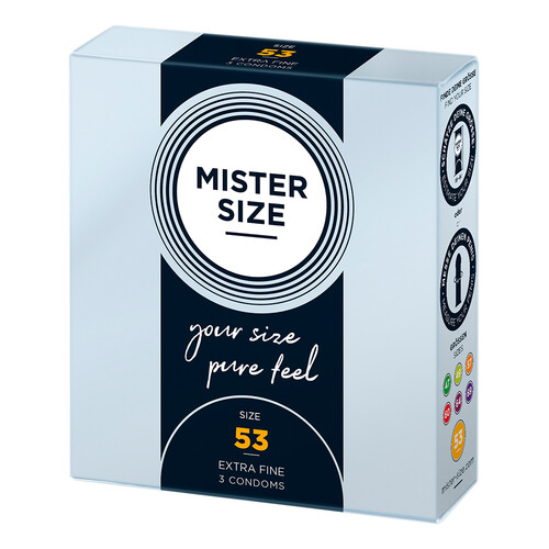 Mister Size 53mm Your Size Pure Feel Condoms 3 Pack From Bondage Box UK