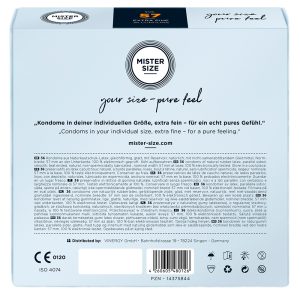 Mister Size 57mm Your Size Pure Feel Condoms 36 Pack From Bondage Box UK