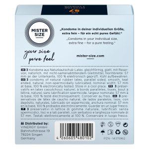 Mister Size 57mm Your Size Pure Feel Condoms 3 Pack From Bondage Box UK
