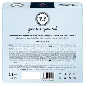 Mister Size 64mm Your Size Pure Feel Condoms 36 Pack From Bondage Box UK