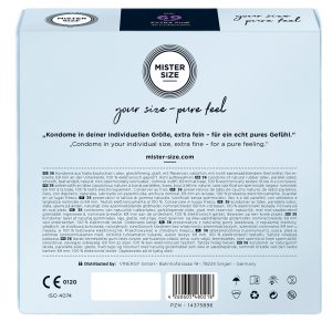 Mister Size 69mm Your Size Pure Feel Condoms 36 Pack From Bondage Box UK
