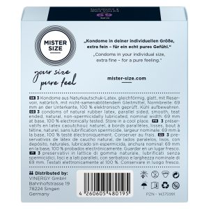 Mister Size 69mm Your Size Pure Feel Condoms 3 Pack From Bondage Box UK