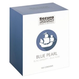 Secura Kondome Blue Pearl x100 Condoms From Bondage Box UK