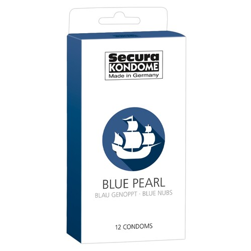 Secura_Kondome_Blue_Pearl_x12_Condoms Secura Kondome Blue Pearl x12 Condoms From Bondage Box UK