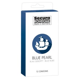 Secura Kondome Blue Pearl x12 Condoms From Bondage Box UK