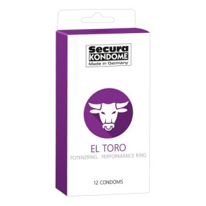 Secura Kondome El Toro Performance Ring x12 Condoms From Bondage Box UK
