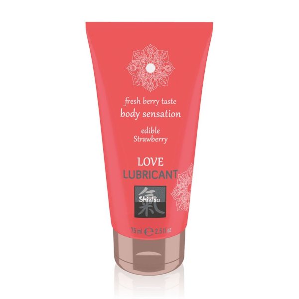 Shiatsu Love Lubricant Edible Strawberry 75ml From Bondage Box UK