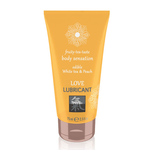 Shiatsu Love Lubricant Edible White Tea And Peach 75ml From Bondage Box UK