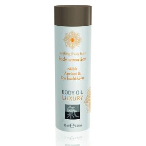 Shiatsu Luxury Body Oil Edible Apricot And Sea Buckthorn 75ml From Bondage Box UK