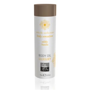 Shiatsu Luxury Body Oil Edible Vanilla 75ml From Bondage Box UK