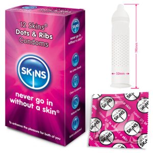 Skins Condoms Dots And Ribs 12 Pack From Bondage Box UK