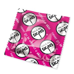Skins Condoms Dots And Ribs x50 Pink From Bondage Box UK