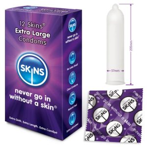 Skins Condoms Extra Large 12 Pack From Bondage Box UK