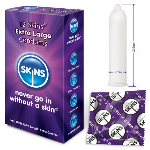 Skins_Condoms_Extra_Large_12_Pack Skins Condoms Extra Large 12 Pack From Bondage Box UK