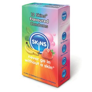 Skins Condoms Flavoured 12 Pack From Bondage Box UK