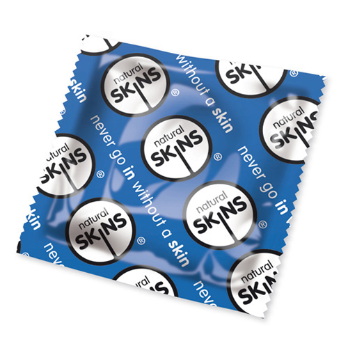 Skins Condoms Natural x50 Blue From Bondage Box UK