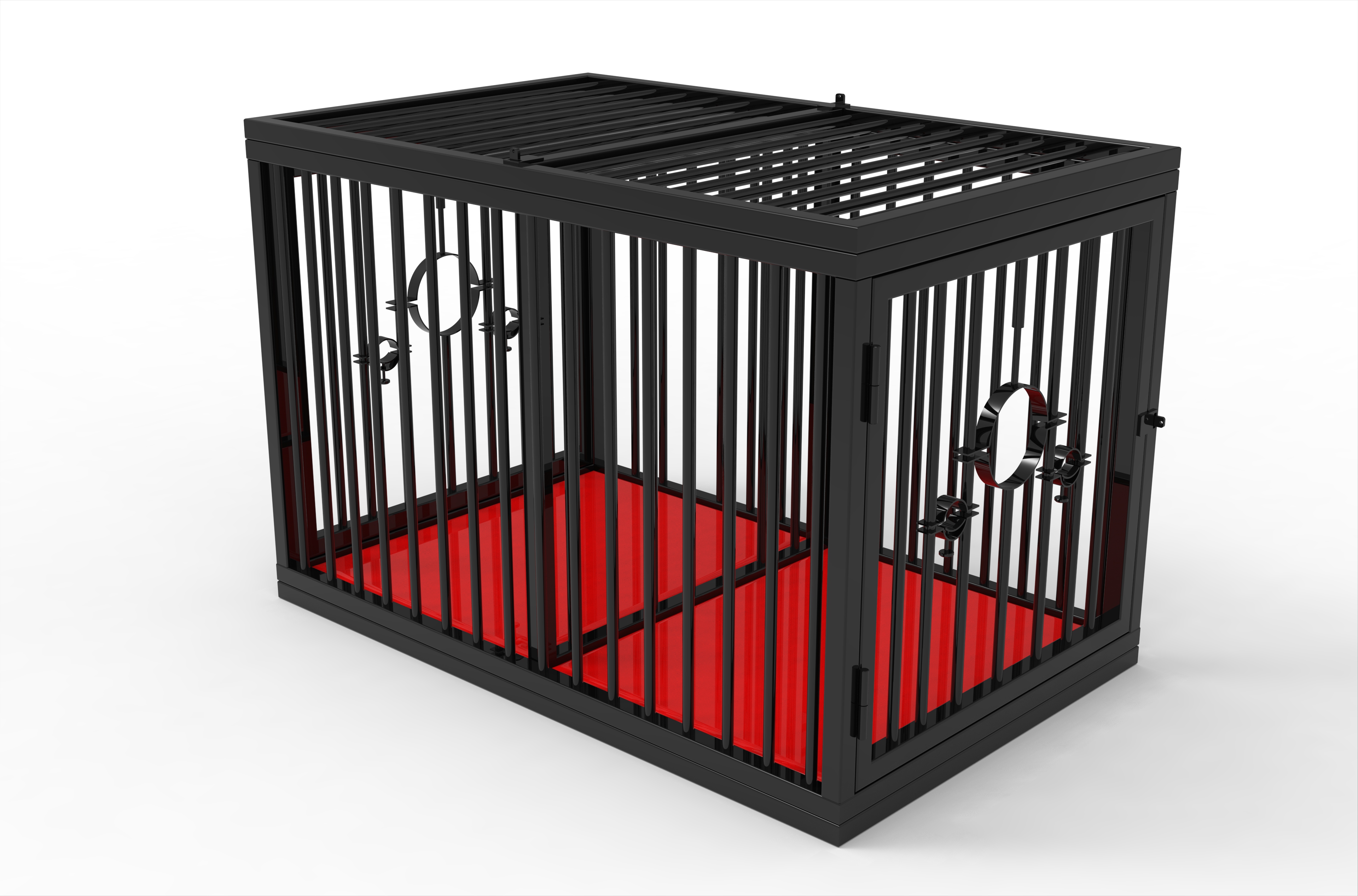 Bondage BDSM Slave Cage Black and Red