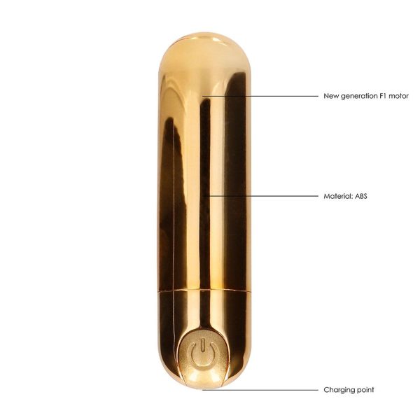10 speed Rechargeable Bullet Gold BondageBox UK
