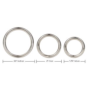3 Piece Silver Ring Set BondageBox UK