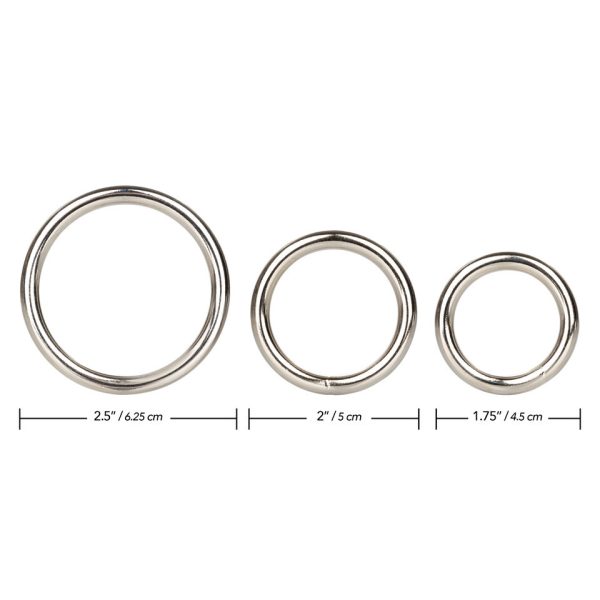 3 Piece Silver Ring Set BondageBox UK