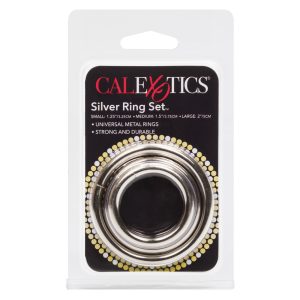 3 Piece Silver Ring Set BondageBox UK