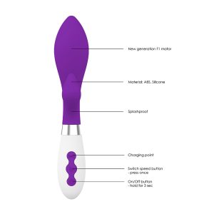 Achelois Rechargeable Vibrator Purple BondageBox UK