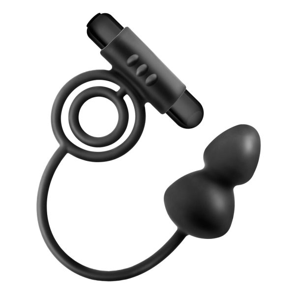 Anal Adventures Platinum Plug With Vibrating Cock Ring BondageBox UK