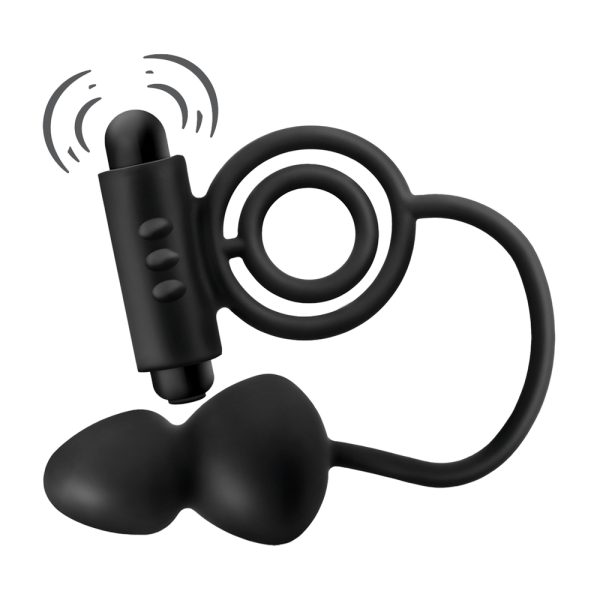 Anal Adventures Platinum Plug With Vibrating Cock Ring BondageBox UK