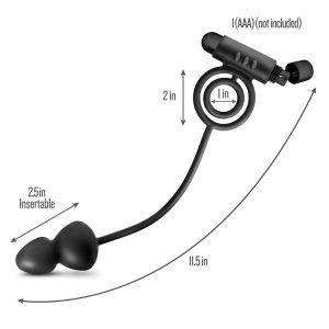 Anal Adventures Platinum Plug With Vibrating Cock Ring BondageBox UK