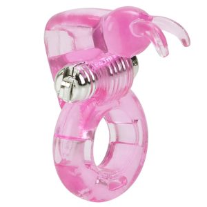 Basic Essentials Bunny Enhancer Cock Ring With Stimulator BondageBox UK