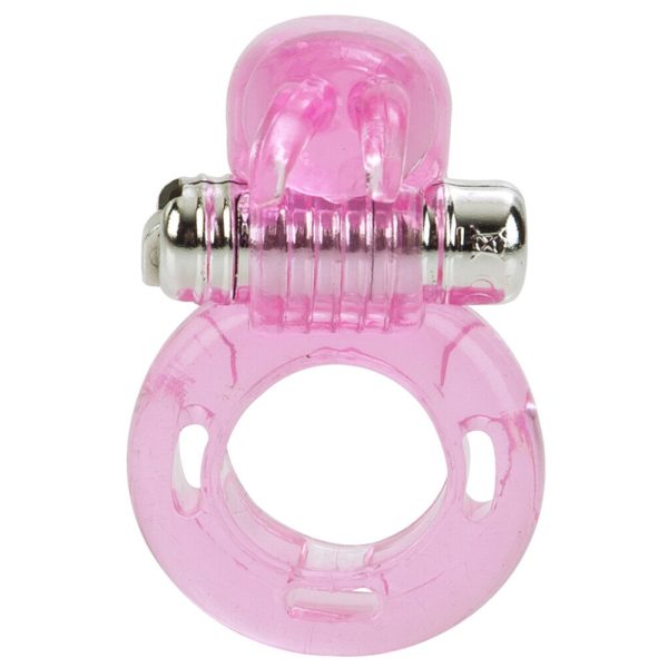 Basic Essentials Bunny Enhancer Cock Ring With Stimulator BondageBox UK