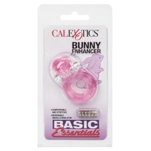 Basic Essentials Bunny Enhancer Cock Ring With Stimulator BondageBox UK