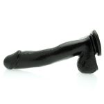 Basix 12 Inch Dong With Suction Cup Black BondageBox UK