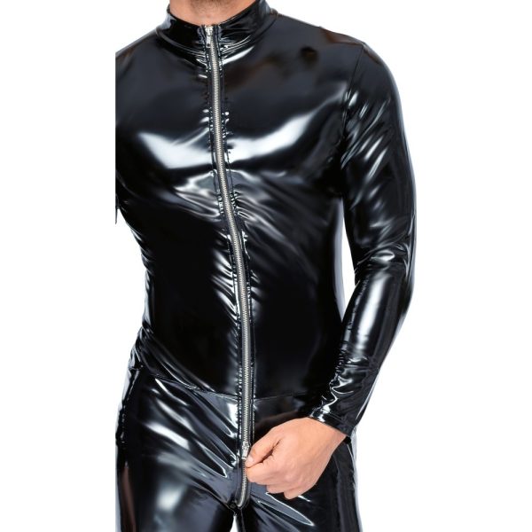 Black Level Vinyl Jumpsuit With Zip Black BondageBox UK