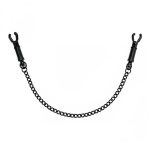 Black Metal Adjustable Nipple Clamps With Chain BondageBox UK