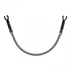 Black Metal Adjustable Nipple Clamps With Chain BondageBox UK