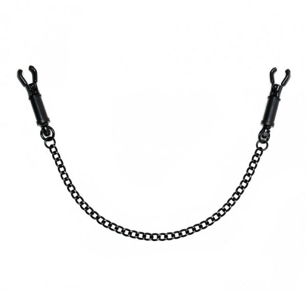 Black_Metal_Adjustable_Nipple_Clamps_With_Chain_BondageBox_x2 Black Metal Adjustable Nipple Clamps With Chain BondageBox UK